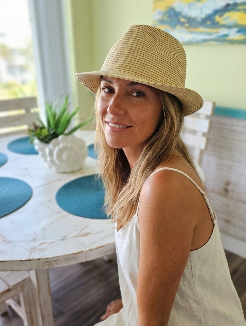 Tory Burch Fedora Straw Hat EUC